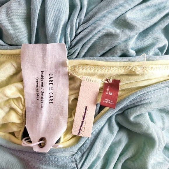 New Anthropologie Pilcro Ruched Reversible Sleeveless Blue/Yellow Tank Top - Picture 16 of 16